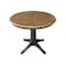 International Concepts Round 36 in Round Top Pedestal Table, 28.9 inH, Hickory/Washed Coal, 36 W, 36 L, 29.9 in H, Wood K45-36RT-27B - alternate 3